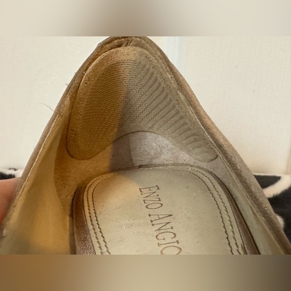 Enzo Angiolini Champagne Gold Peep Toe Heels Women’s Size 7M Designer Formal - Picture 9 of 13